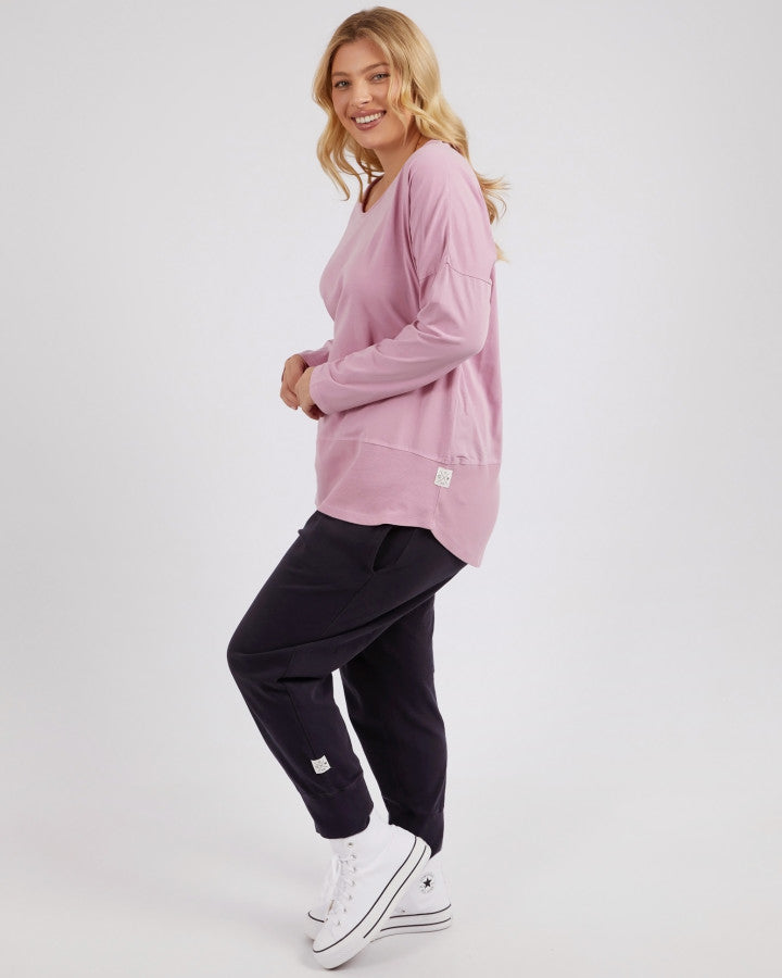 Peony Pink Rib Long Sleeve