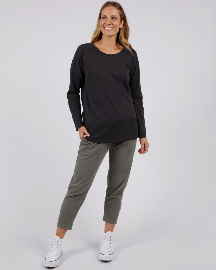 Black Rib Long Sleeve