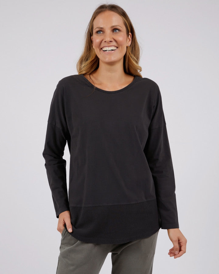 Black Rib Long Sleeve