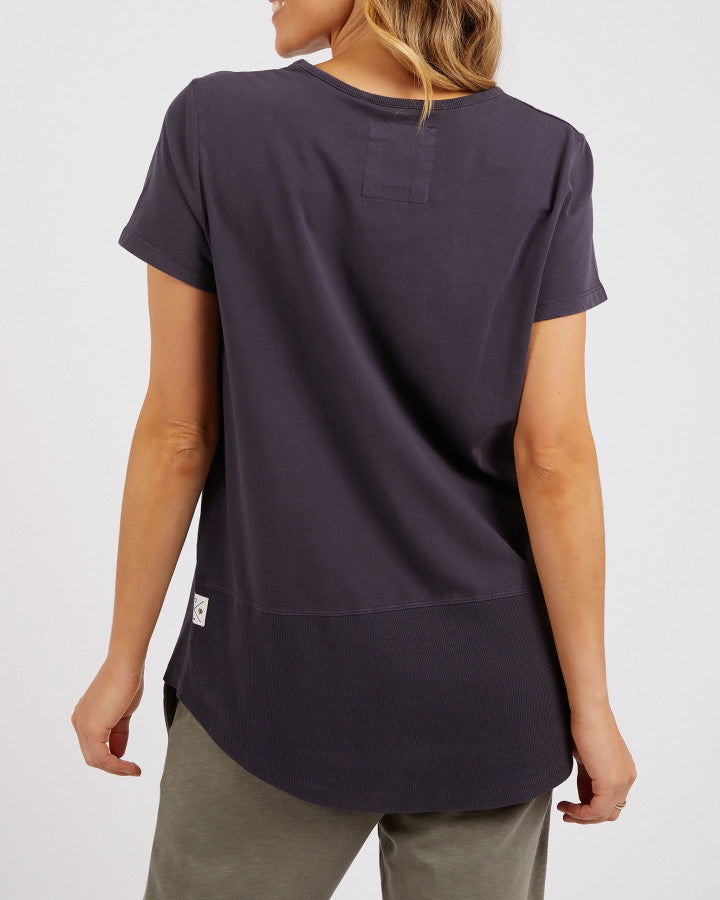 Rib Short Sleeve Tee Navy