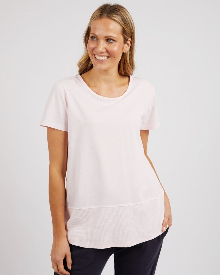 Rib Short Sleeve Tee Rose