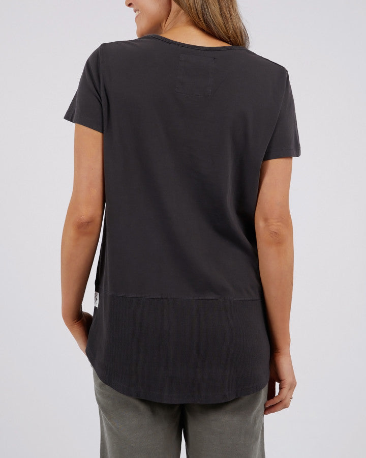 Rib Short Sleeve Tee Washed Black