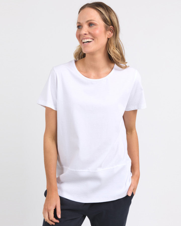 Rib Short Sleeve Tee White