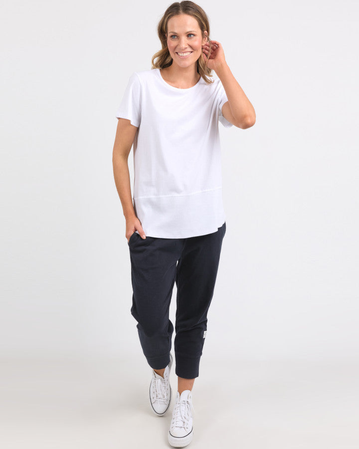 Rib Short Sleeve Tee White