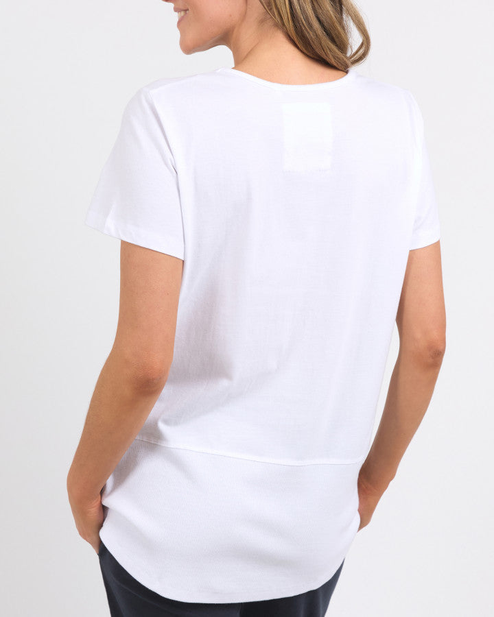 Rib Short Sleeve Tee White