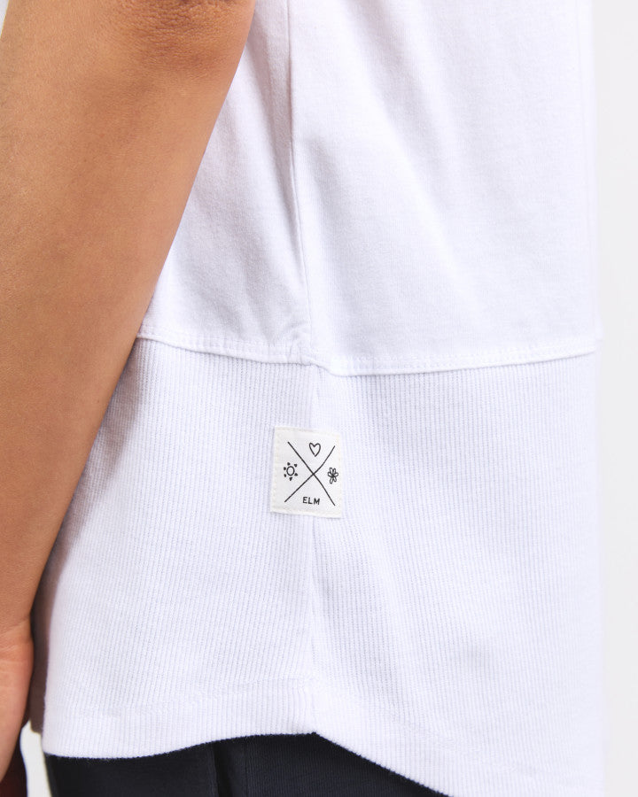 Rib Short Sleeve Tee White