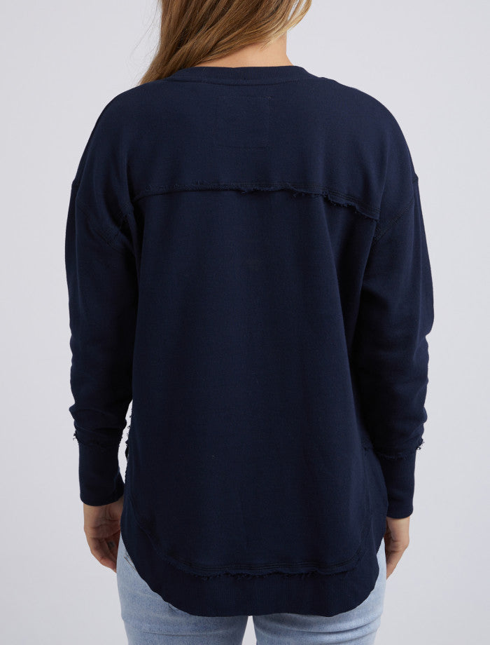 Simplified Metallic Crew Navy