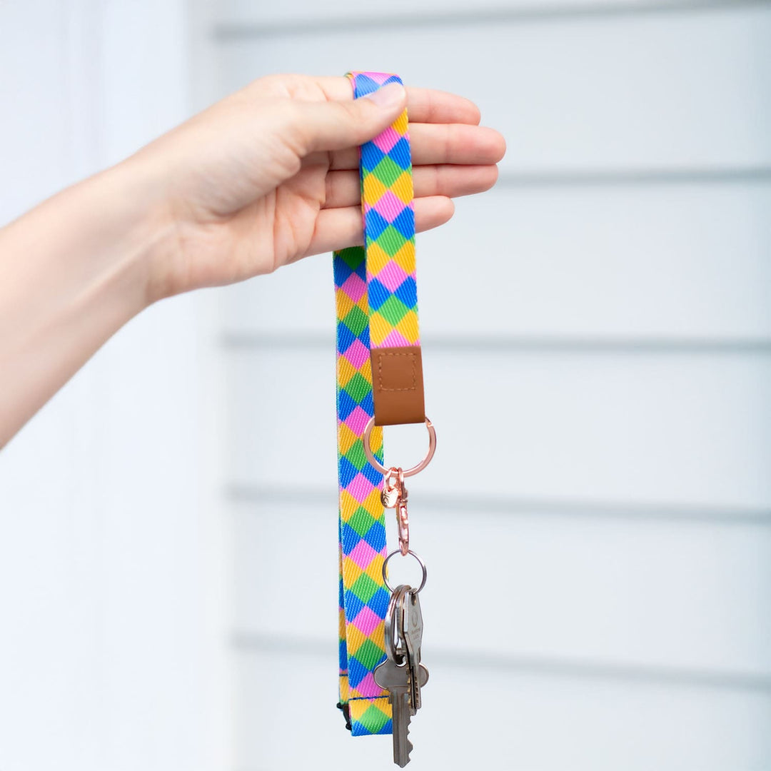 Teacher Diamond Fabric Lanyard