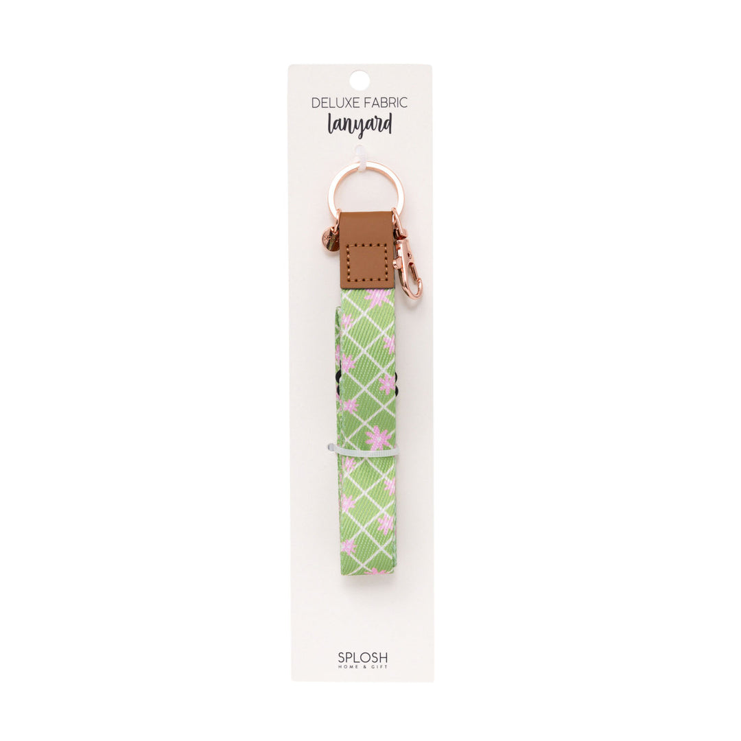 Teacher Green Daisy Fabric Lanyard