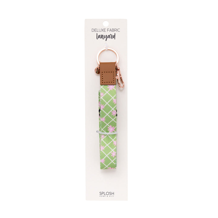 Teacher Green Daisy Fabric Lanyard