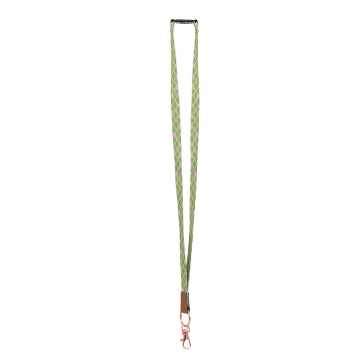 Teacher Green Daisy Fabric Lanyard
