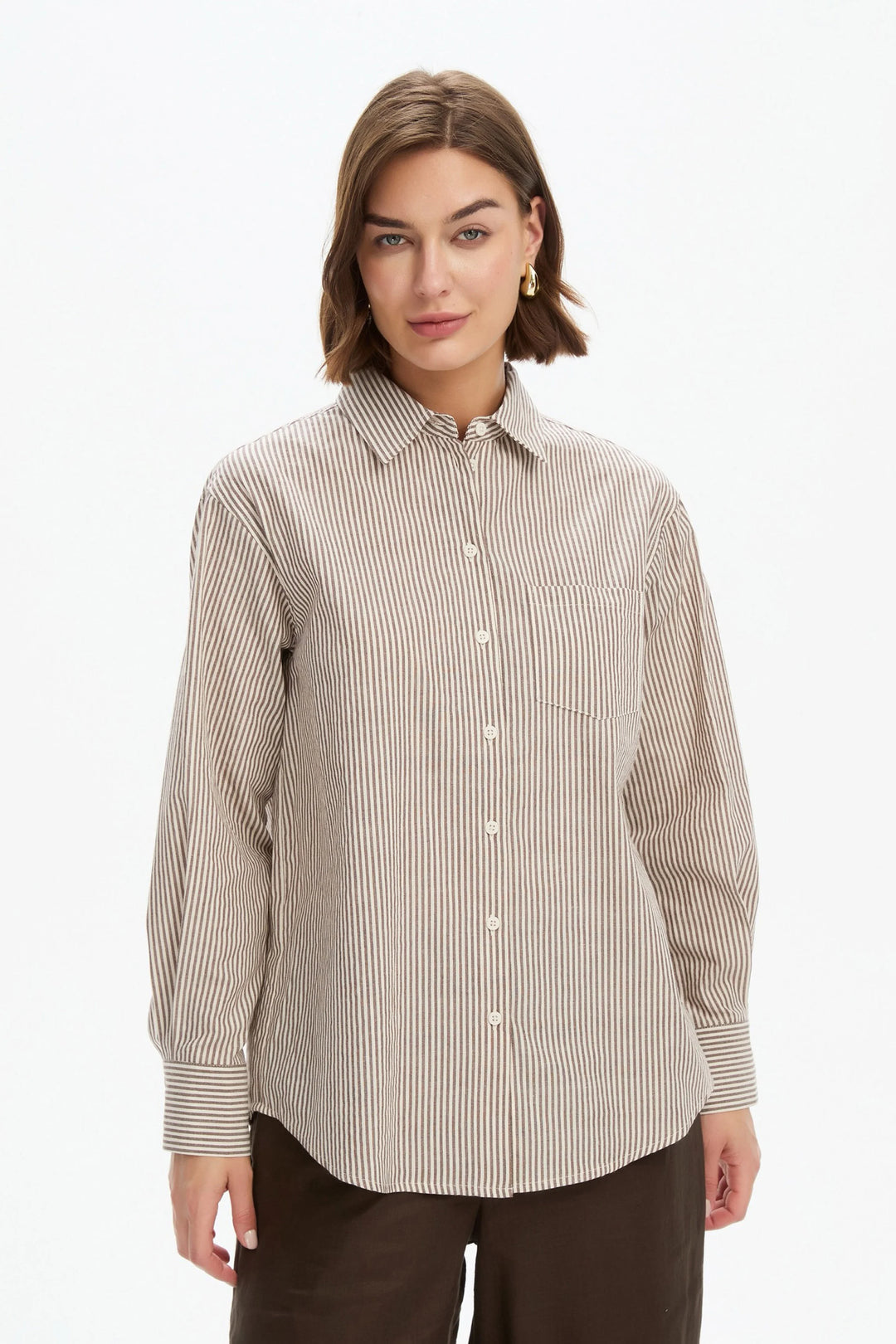 Classic Stripe Shirt - Chocolate