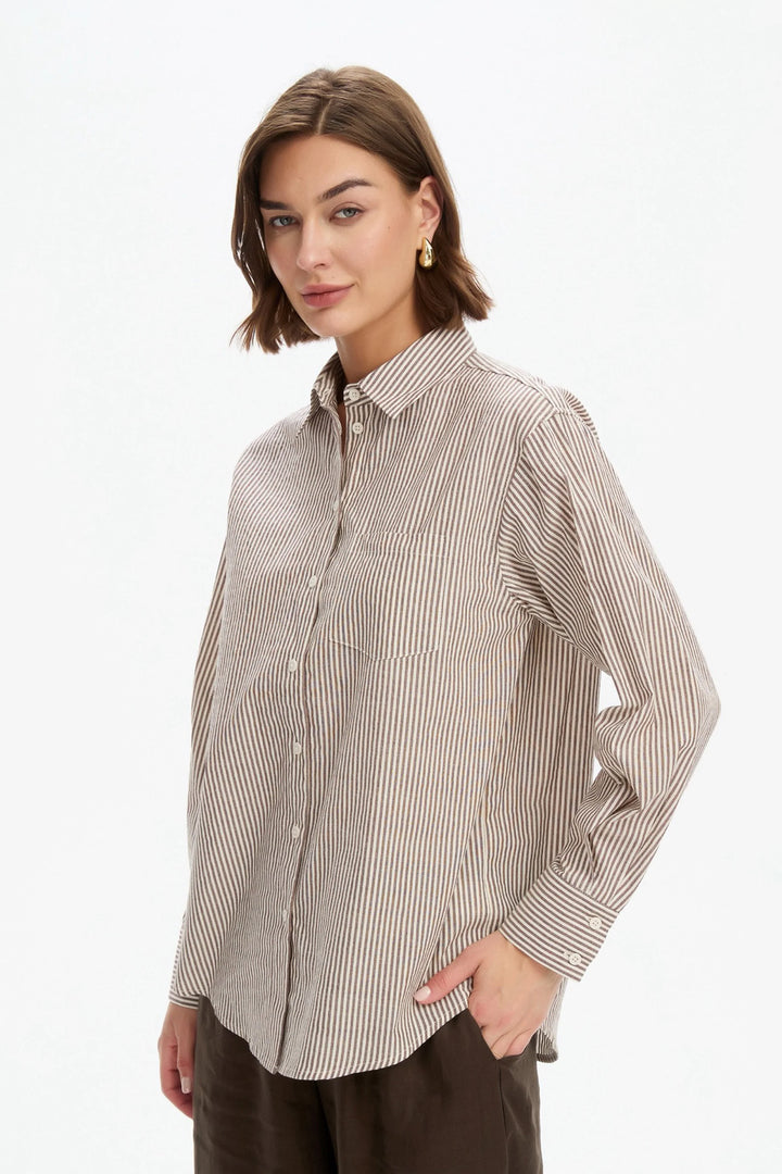 Classic Stripe Shirt - Chocolate