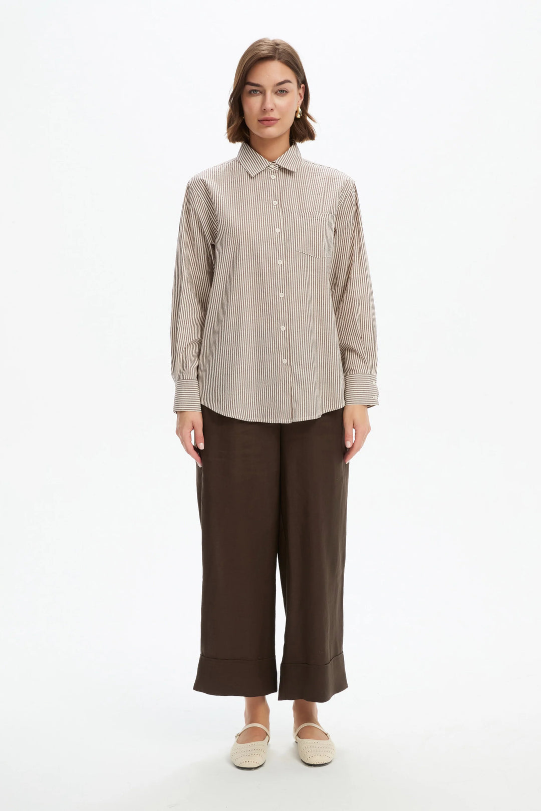 Classic Stripe Shirt - Chocolate
