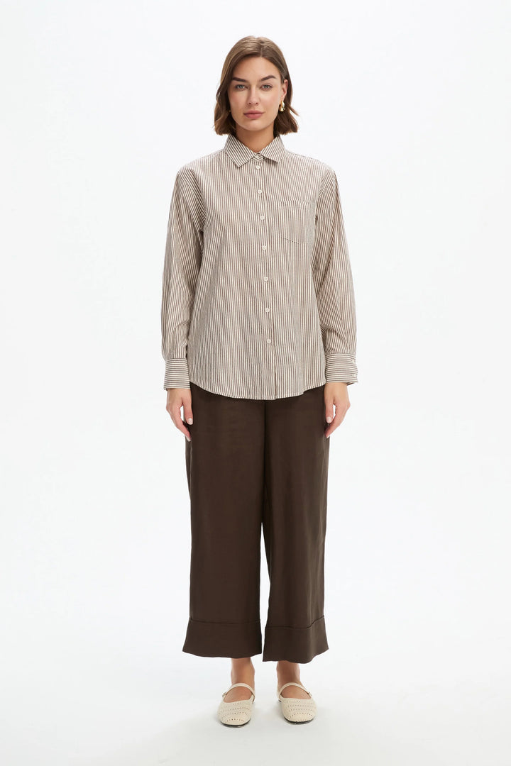 Classic Stripe Shirt - Chocolate