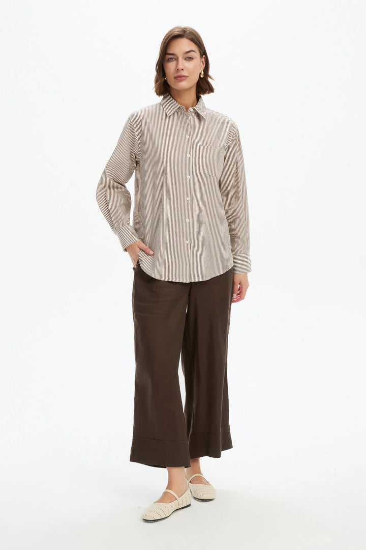 Classic Stripe Shirt - Chocolate
