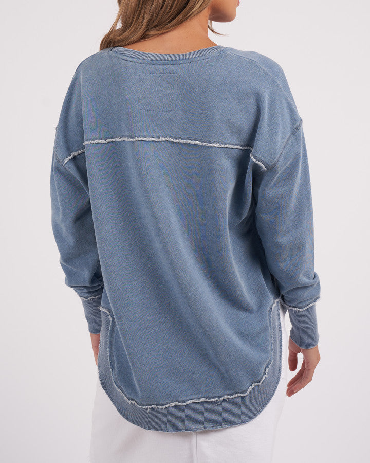 Washed Simplified Crew Blue