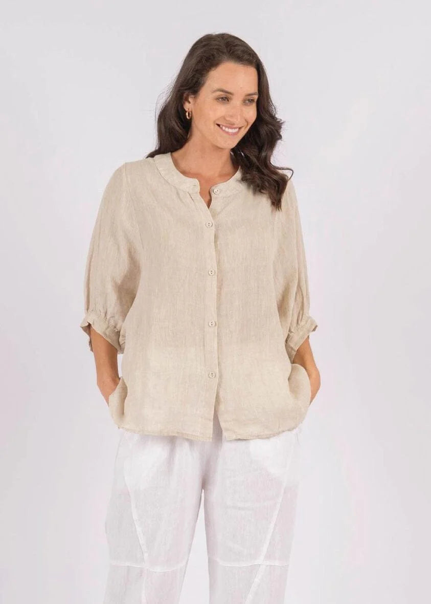 Jane Linen Button Blouse