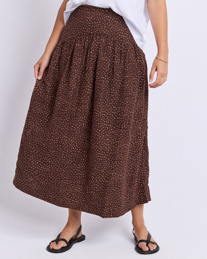 Wren Spot Skirt Chocolate