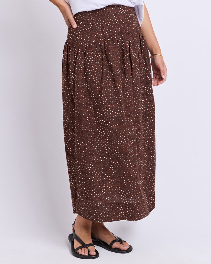 Wren Spot Skirt Chocolate