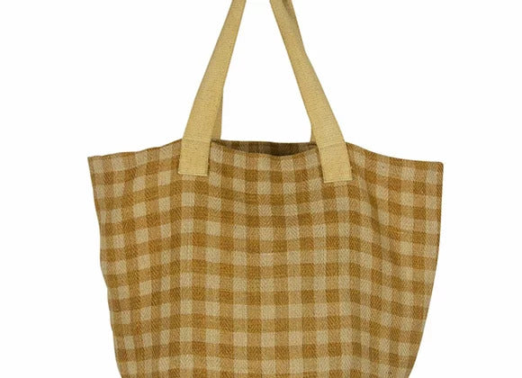 Gingham Jute Shoppers