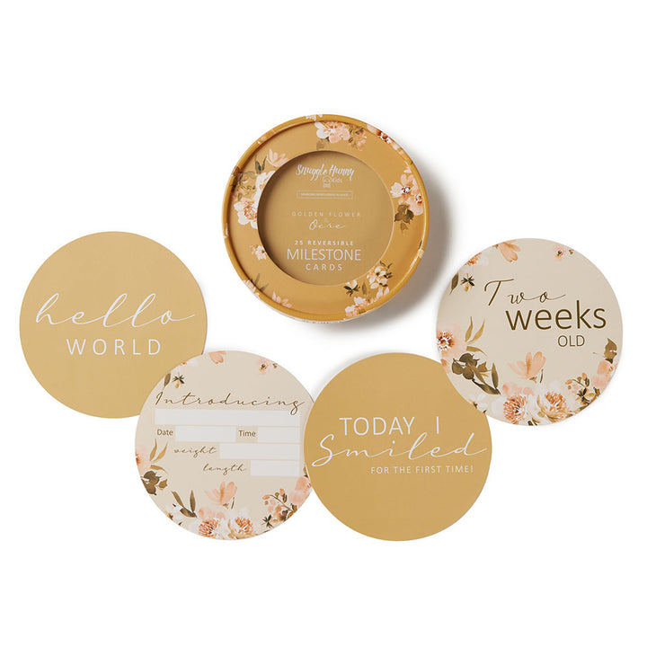 Golden Flower & Ocre Reversible Milestone Cards