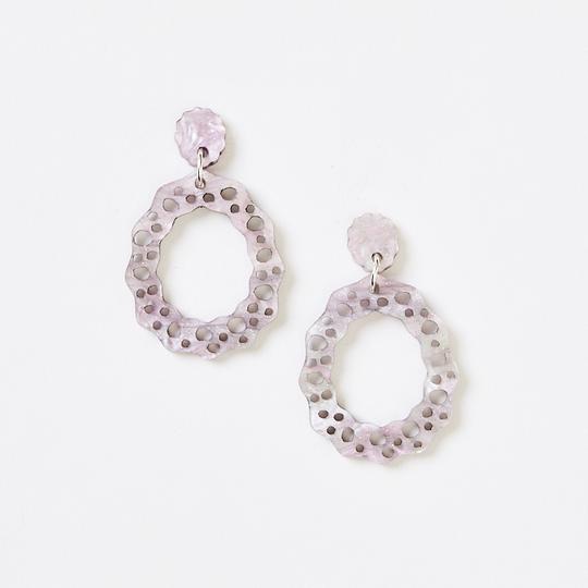 Large Coral Earrings - Violet Shimmer | Martha Jean