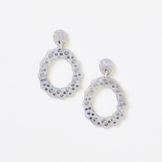 Large Coral Earrings - Blue Shimmer | Martha Jean