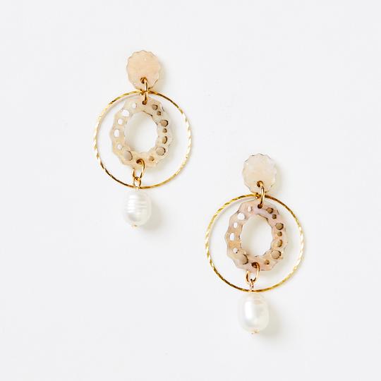 Little Drop Coral Earrings - Gold Shimmer | Martha Jean