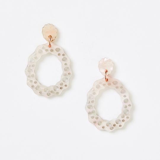 Large Coral Earrings - Pink Shimmer | Martha Jean