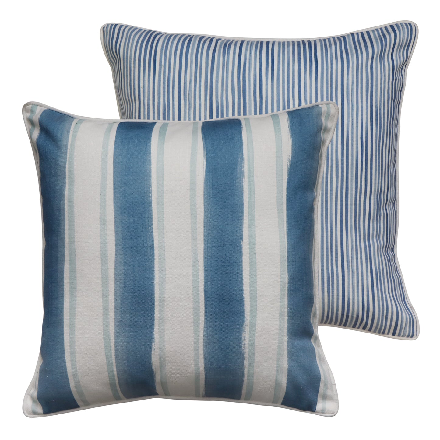 Fraser Stripe Reversible Cushion - Blue