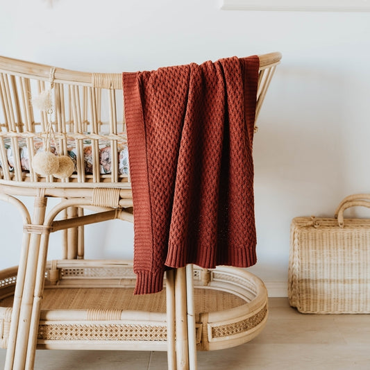 Umber Diamond Knit Blanket
