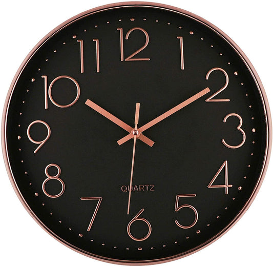 Lexi Black / Rose Gold 30cm Silent Wall Clock
