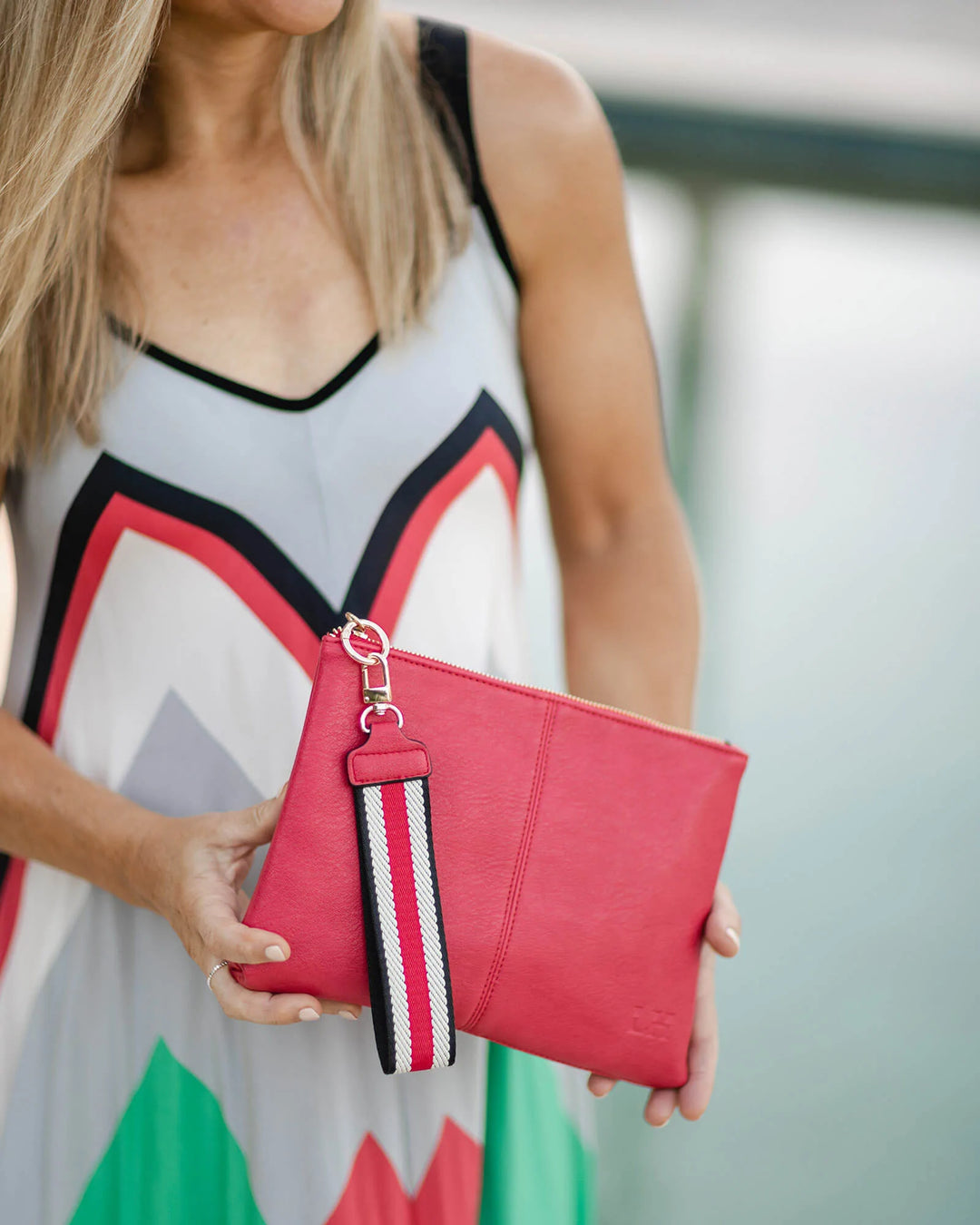 Molly Stripe Strap Clutch