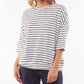 Mazie Sweat | Navy + White Stripe
