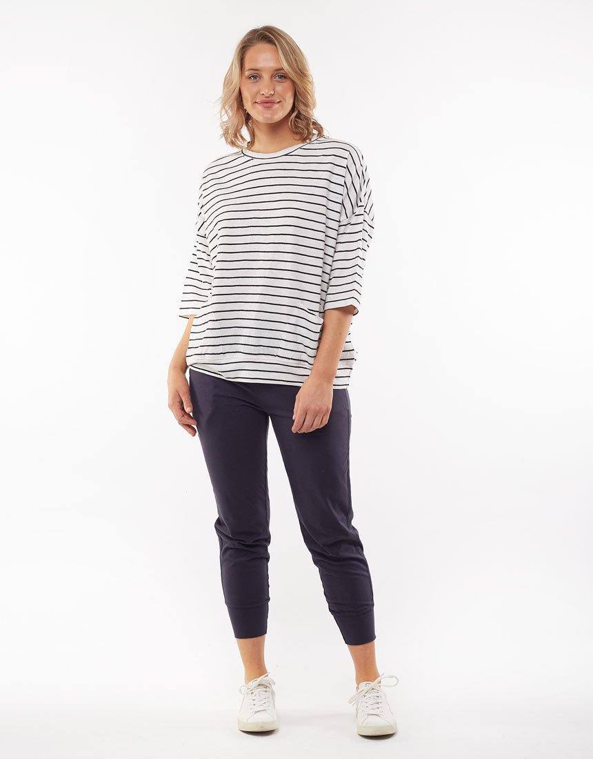 Mazie Sweat | Navy + White Stripe