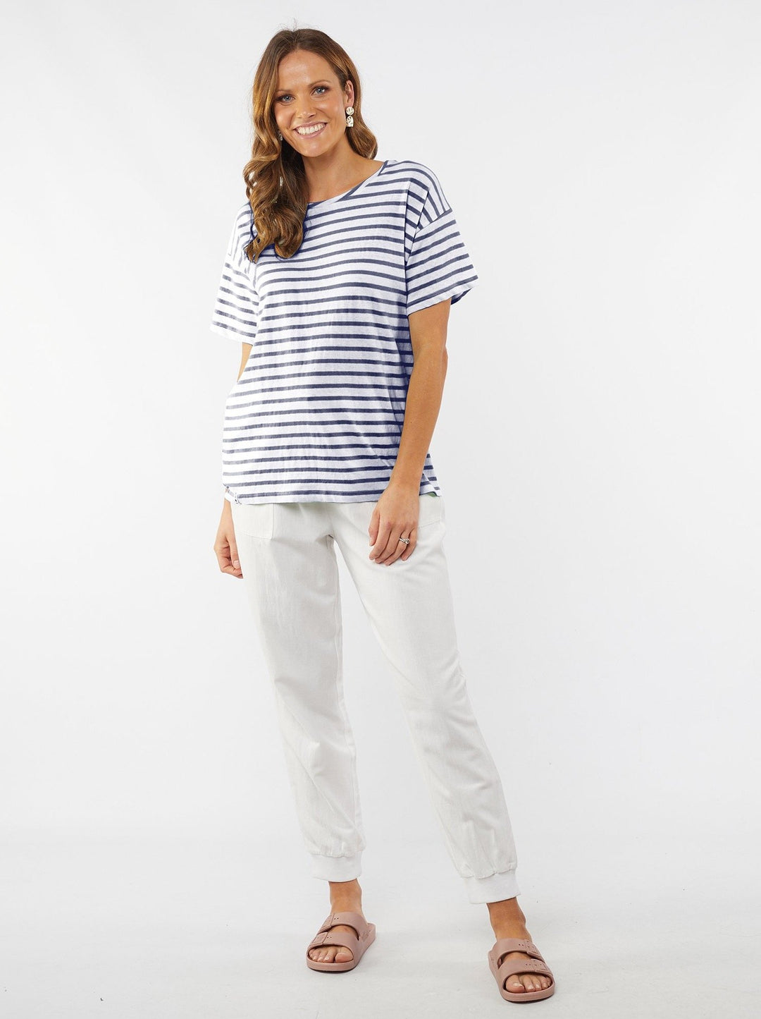 Clover Tee Navy & White Stripe
