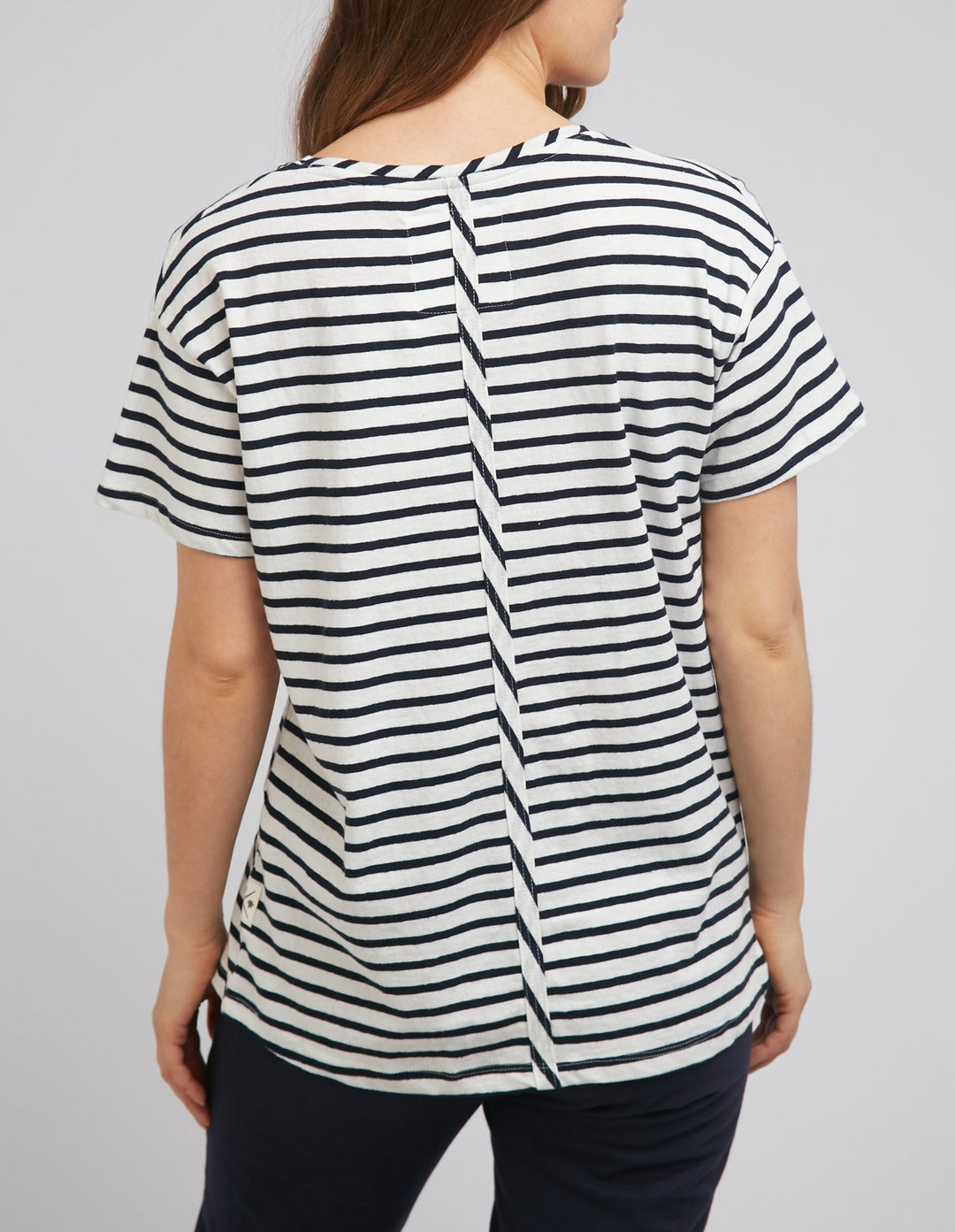 Clover Tee Navy & White Stripe