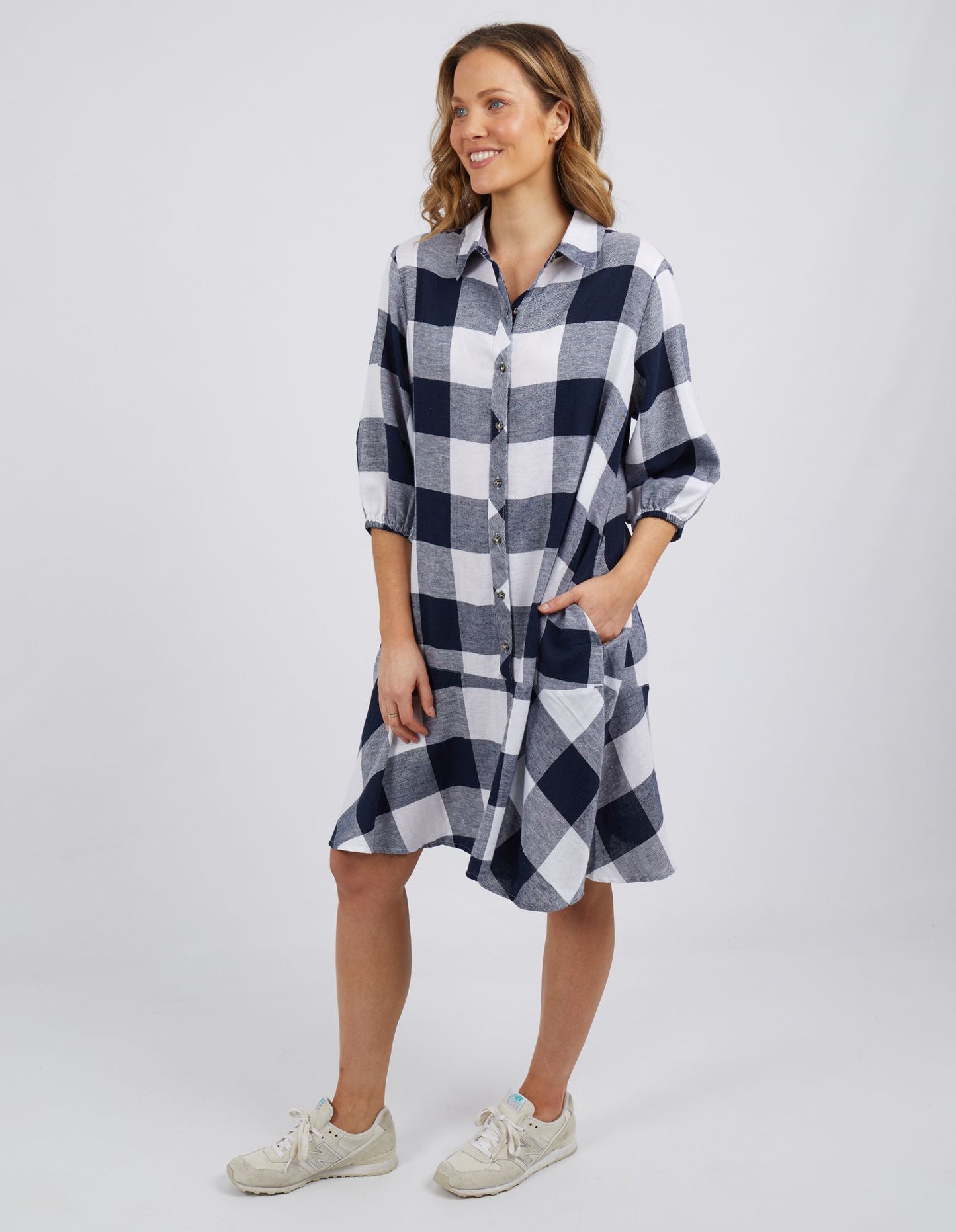 Willow Navy Check Dress