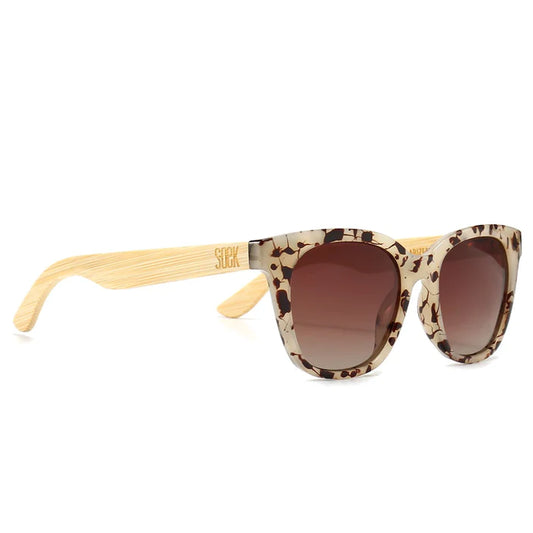 LILA GRACE IVORY TORTOISE - Wood Polarised Sunglasses with Graduated Brown Lens and White Maple Arms