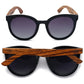 BELLA MIDNIGHT - Black Sunglasses Gradient Lens and Walnut Arms