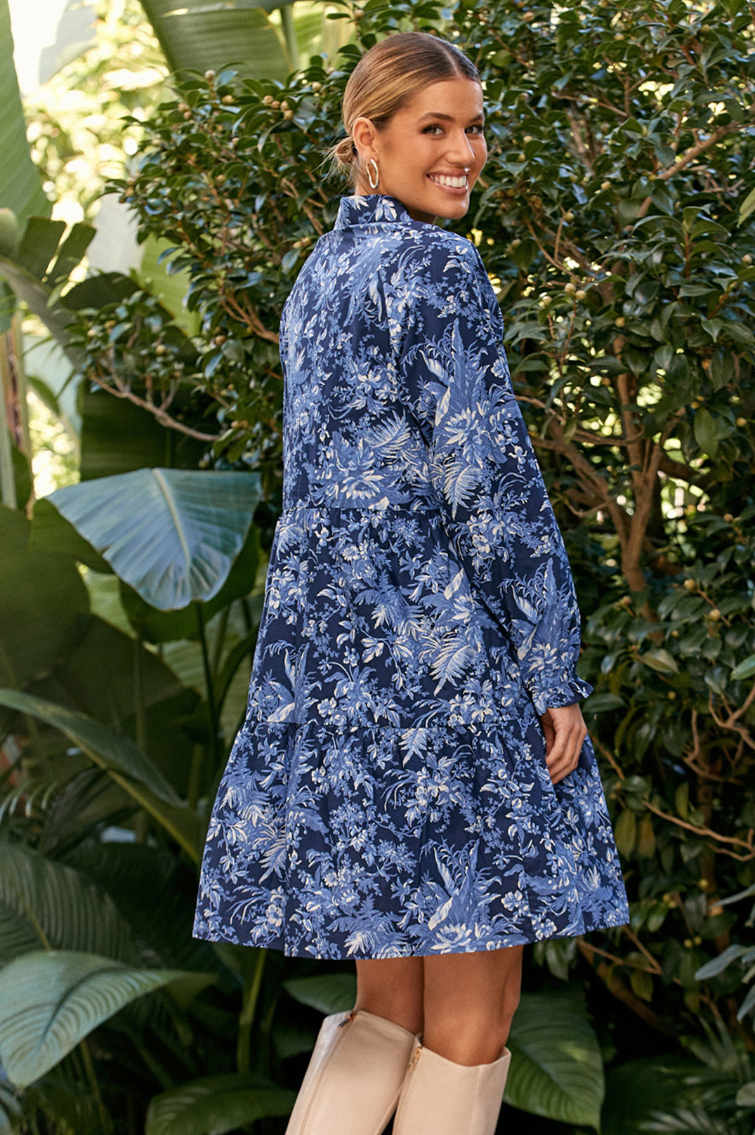 Monica Long Sleeve Floral Dress