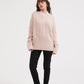 Champagne Pink Classic Cable Turtle Neck Knit