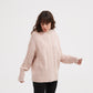 Champagne Pink Classic Cable Turtle Neck Knit