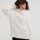 Ivory Classic Cable Turtle Neck Knit