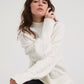 Ivory Classic Cable Turtle Neck Knit