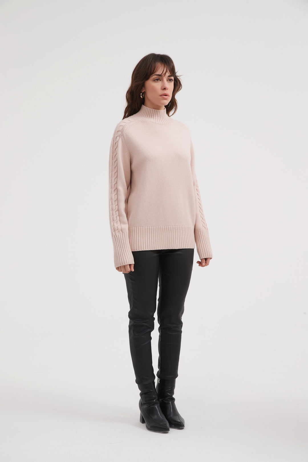 Champagne Pink Cable Knit