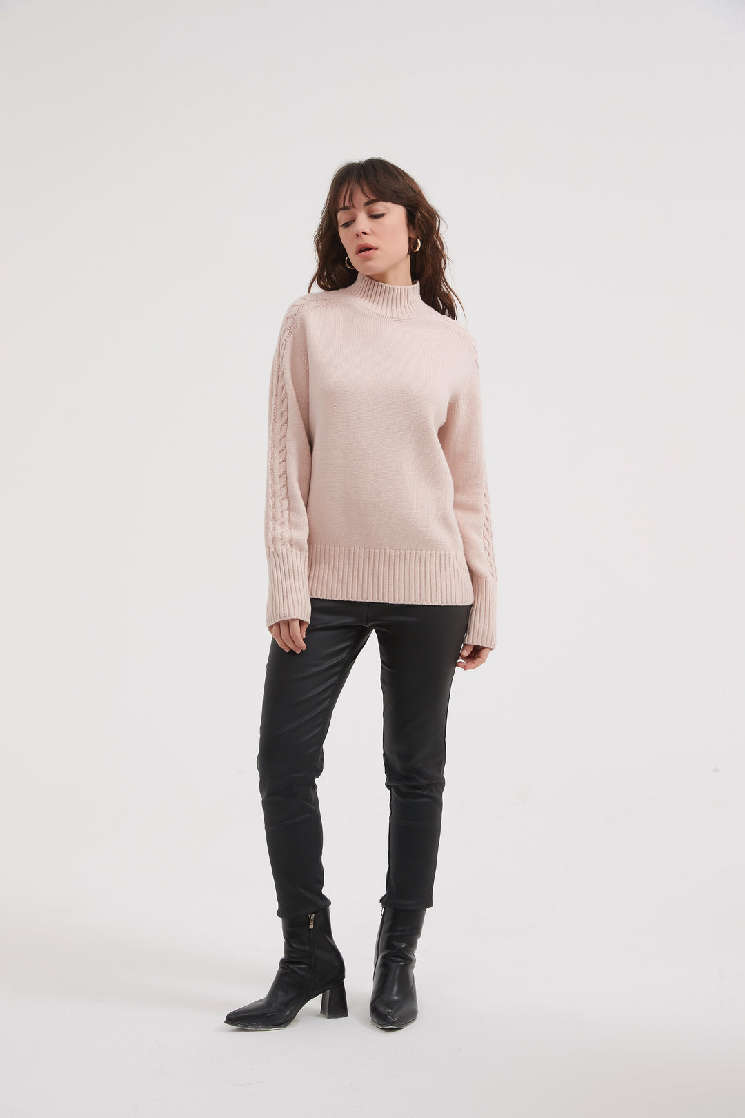 Champagne Pink Cable Knit