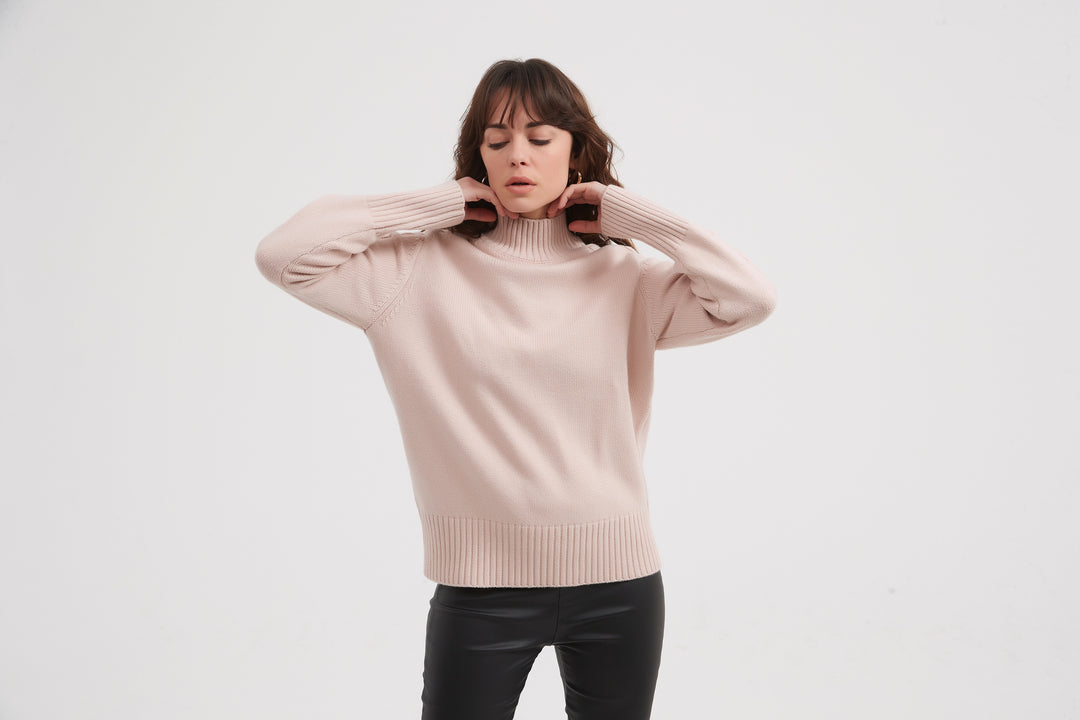 Champagne Pink Cable Knit