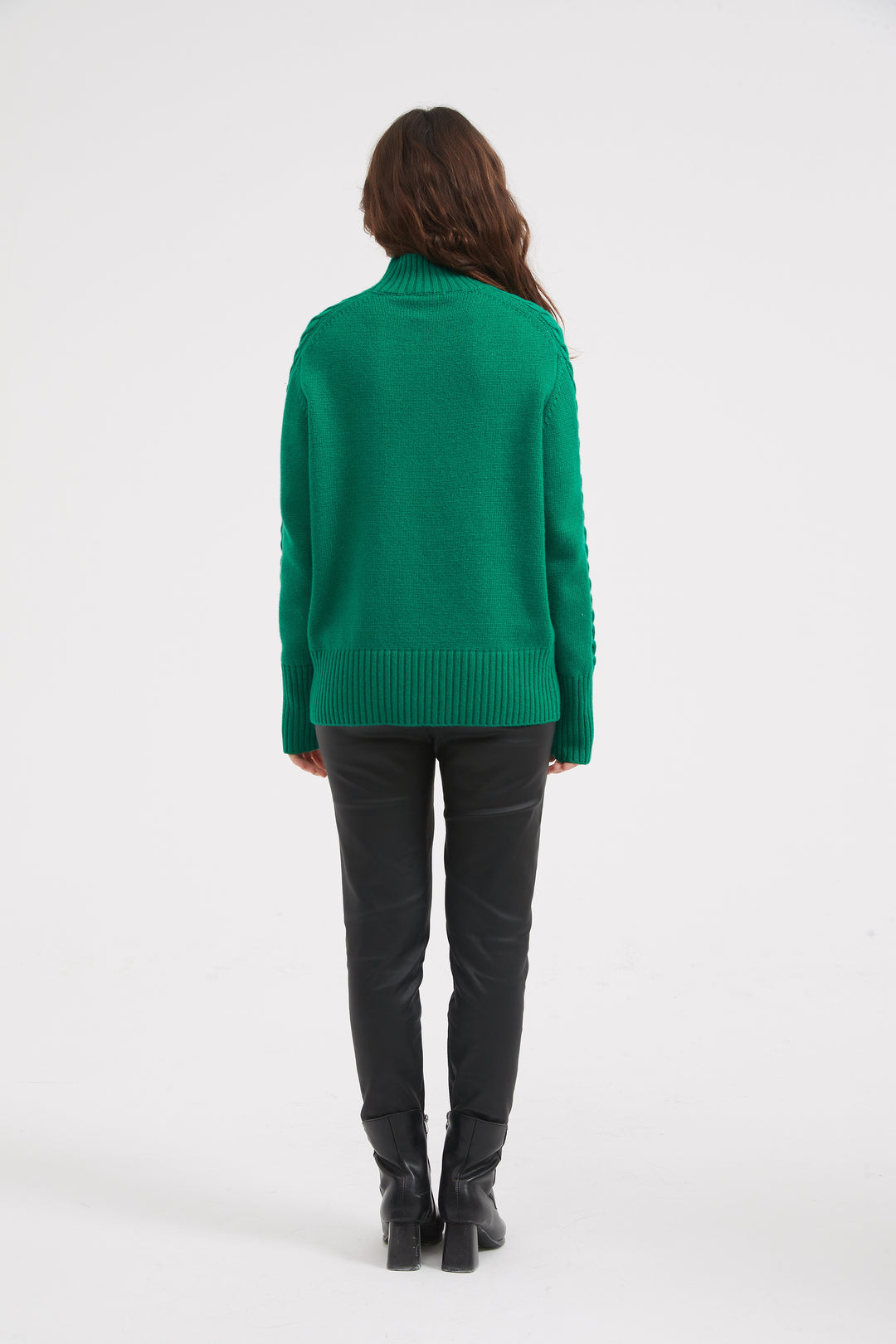 Lawn Green Cable Sleeve Knit